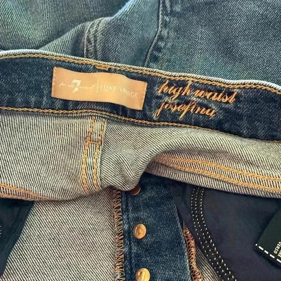 7 For All Mankind Luxe Vintage Button Front High Waist Josefina - Picture 6 of 7